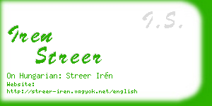 iren streer business card